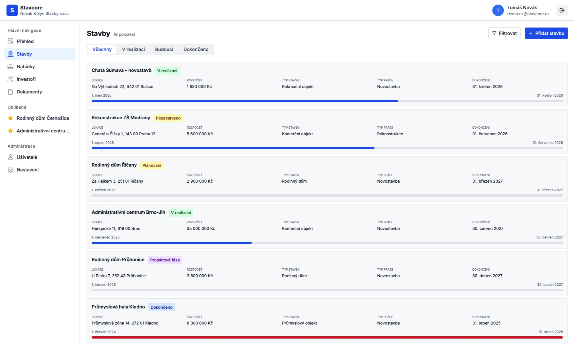 Stavcore – správa dokumentů a nabídek