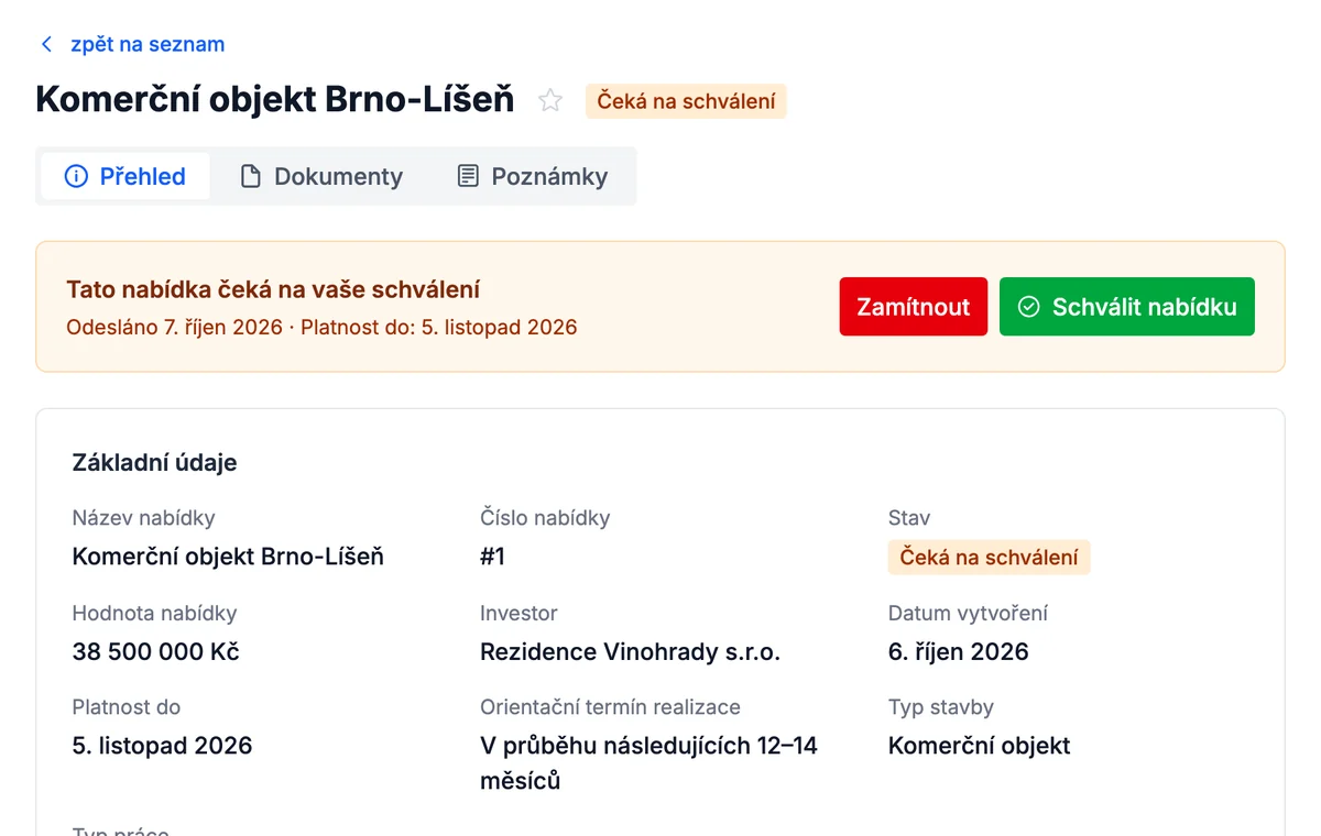 Investor ji schválí jedním kliknutím