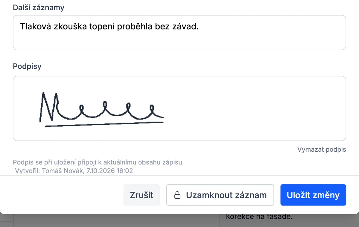 Podepište zápis